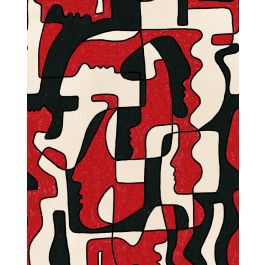 SAUDADE in Red Wallpaper Sample