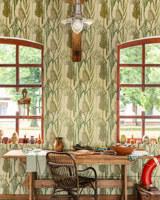 RIVERSIDE FLORA Taupe Wallpaper