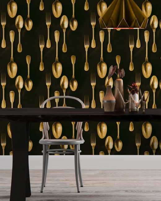 CUTLERY Brass Wallpaper