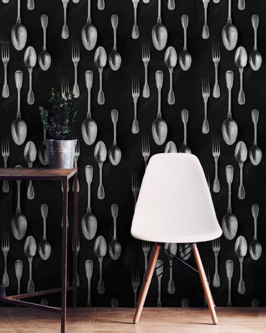 CUTLERY Silver Wallpaper