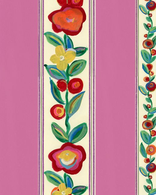 DAINTY FLOWERING Violet Wallpaper Sample