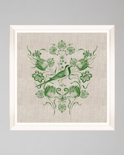 EMBROIDERY FOLK I Framed Linen