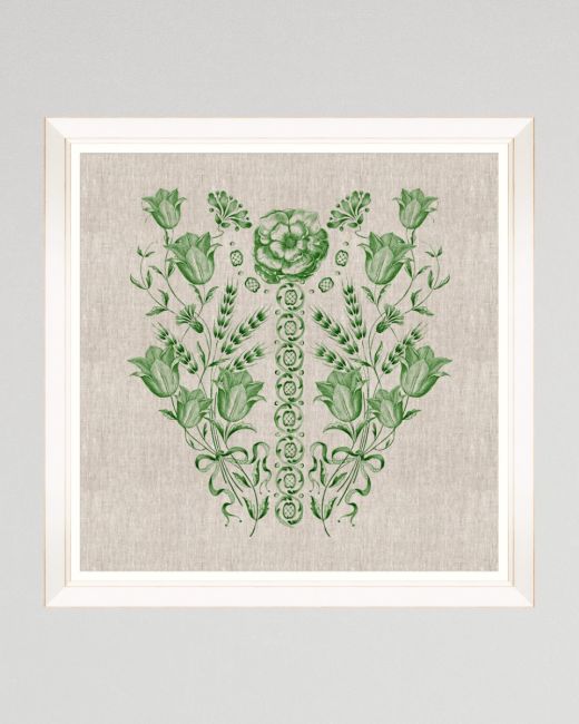 EMBROIDERY FOLK II Framed Linen