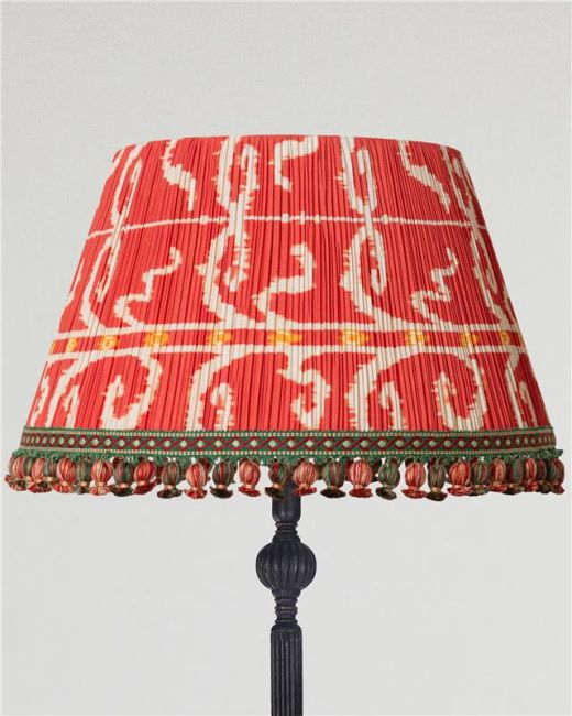 ELYSIA IKAT Crimson Pleated Lampshade