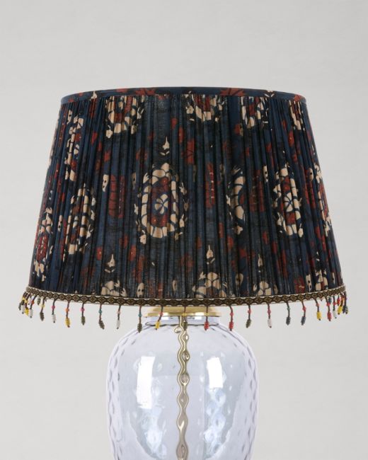 FLOURISH BLUE Pleated Lampshade
