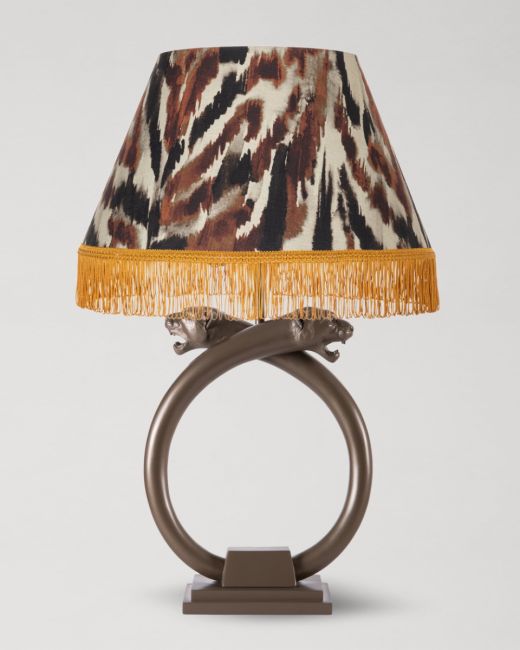 ZEBRATO Marrone PANTHER Table Lamp in Metallic Bronze resin