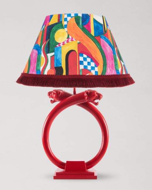 BOSSA NOVA PANTHER Table Lamp in Traffic Red resin