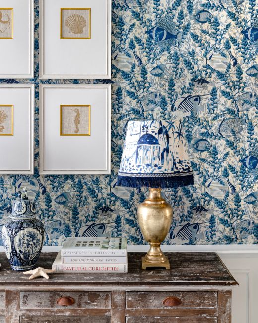 AQUARIUM Indigo Wallpaper