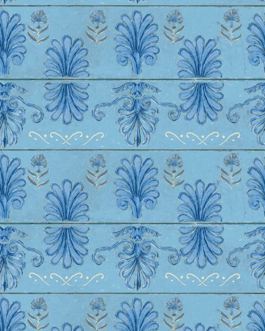 MYKONOS VILLA MOTIF Azure Wallpaper