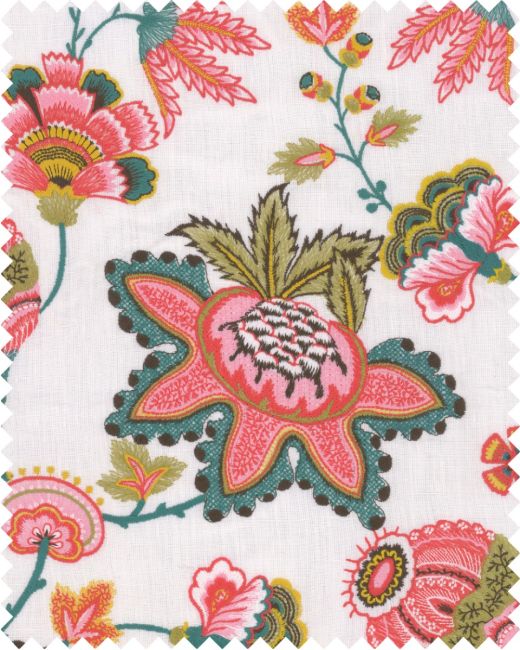 MIDSUMMER FLORAL Embroidered Fabric Sample