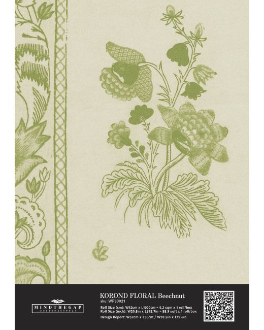KOROND FLORAL Beechnut Wallpaper Sample