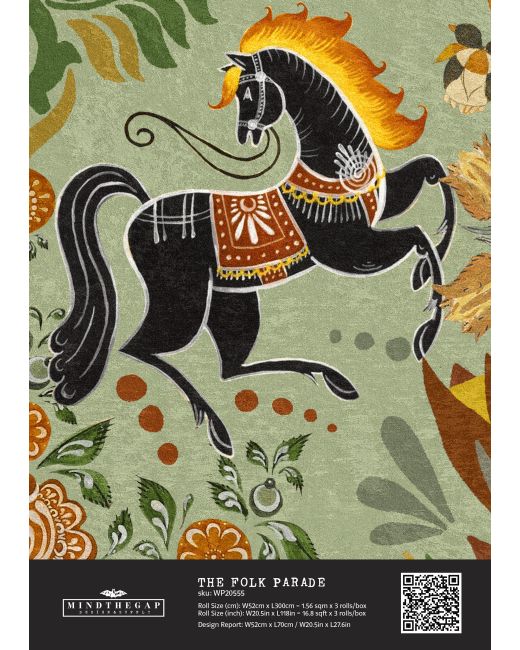 THE FOLK PARADE Wallpaper Sample