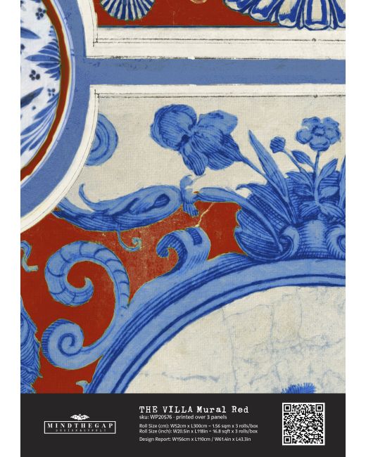 THE VILLA Mural Red Wallpaper Sample
