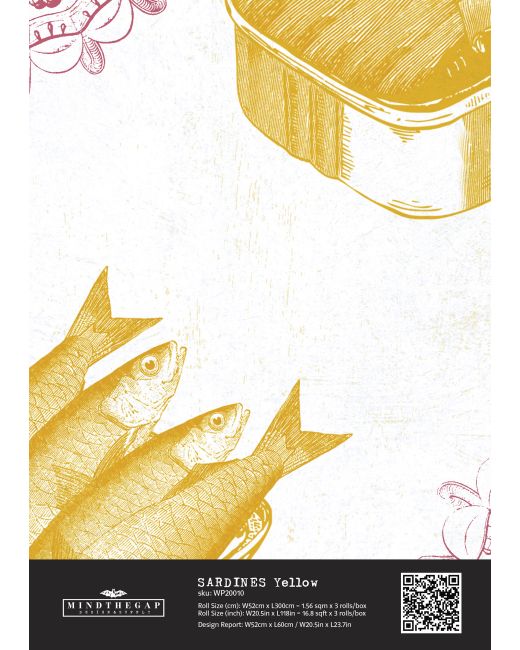 SARDINES Yellow Wallpaper Sample