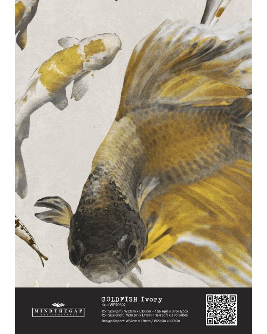GOLDFISH Ivory Wallpaper Sample