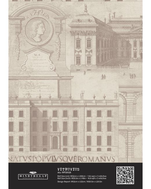 VITRUVIUS Taupe Wallpaper Sample