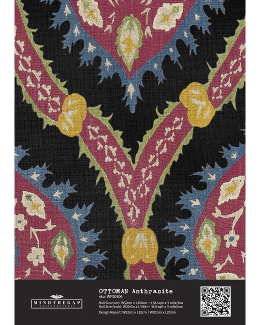 OTTOMAN Anthracite Wallpaper Sample