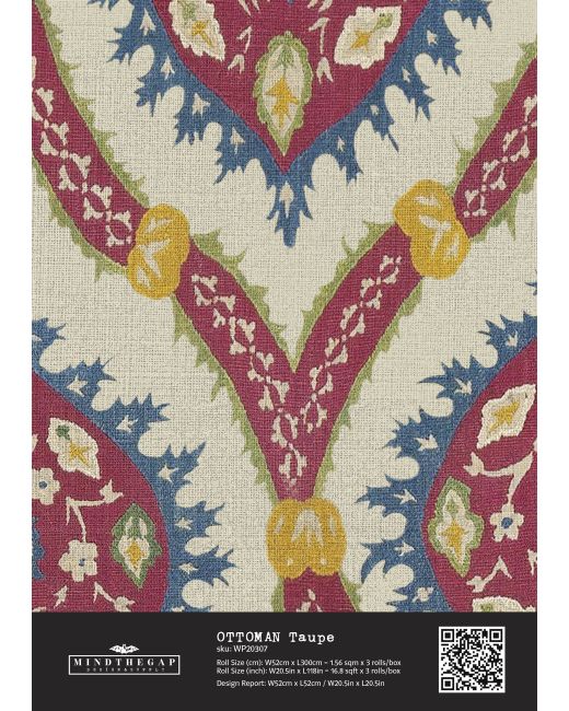 OTTOMAN Taupe Wallpaper Sample