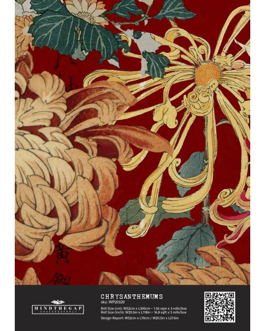 CHRYSANTHEMUMS Wallpaper Sample