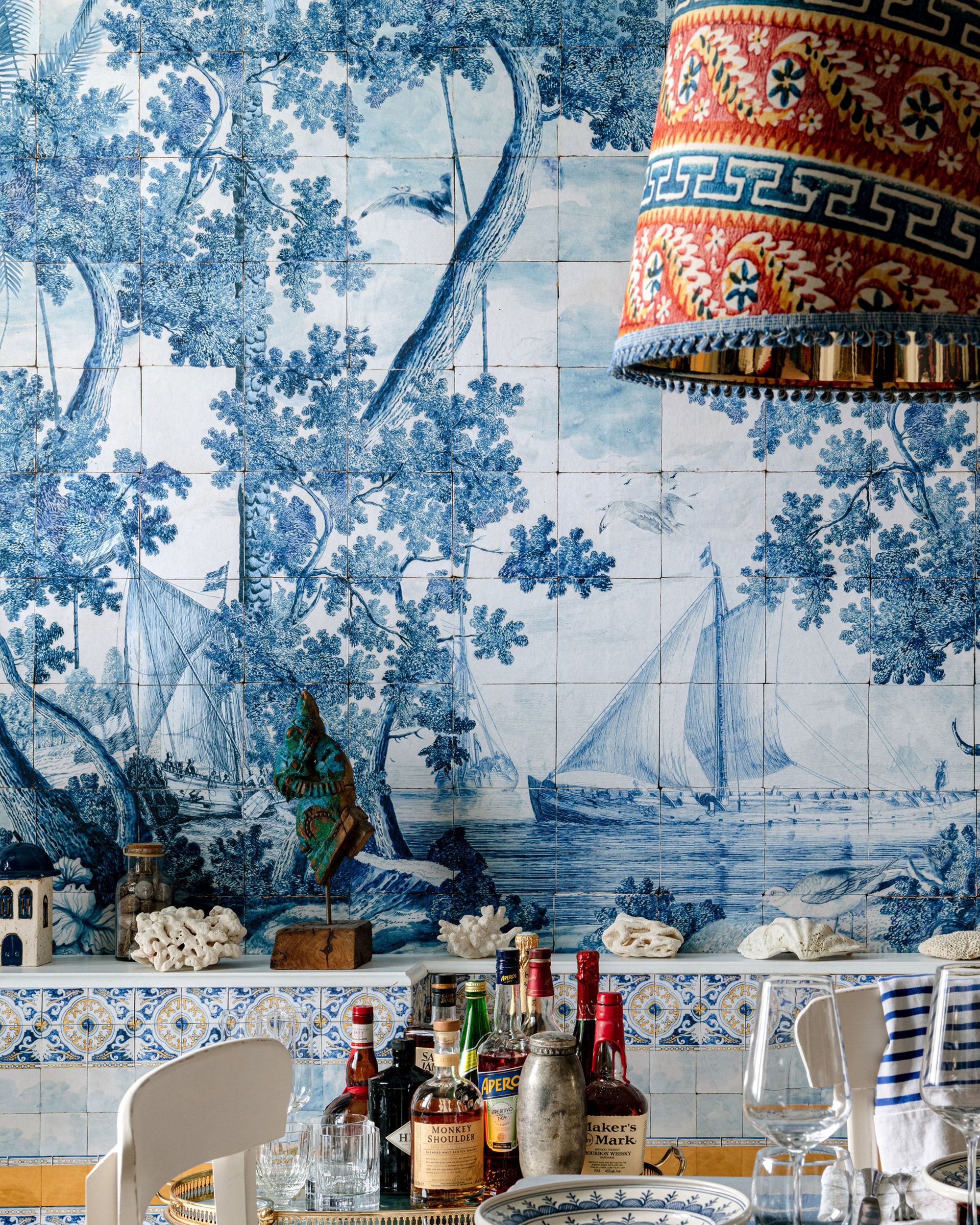 AZURE Mural Wallpaper MINDTHEGAP Blue Eclectic Seaside