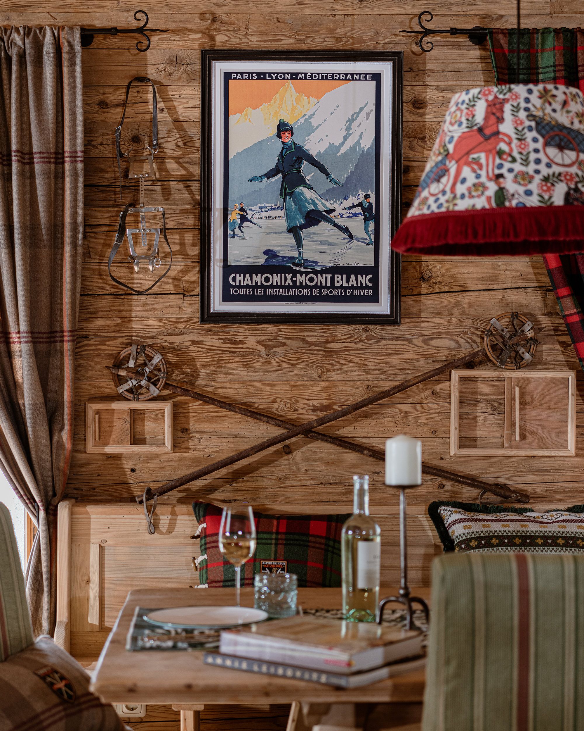 CHAMONIX Poster Framed Art MINDTHEGAP Blue Vintage Scenic