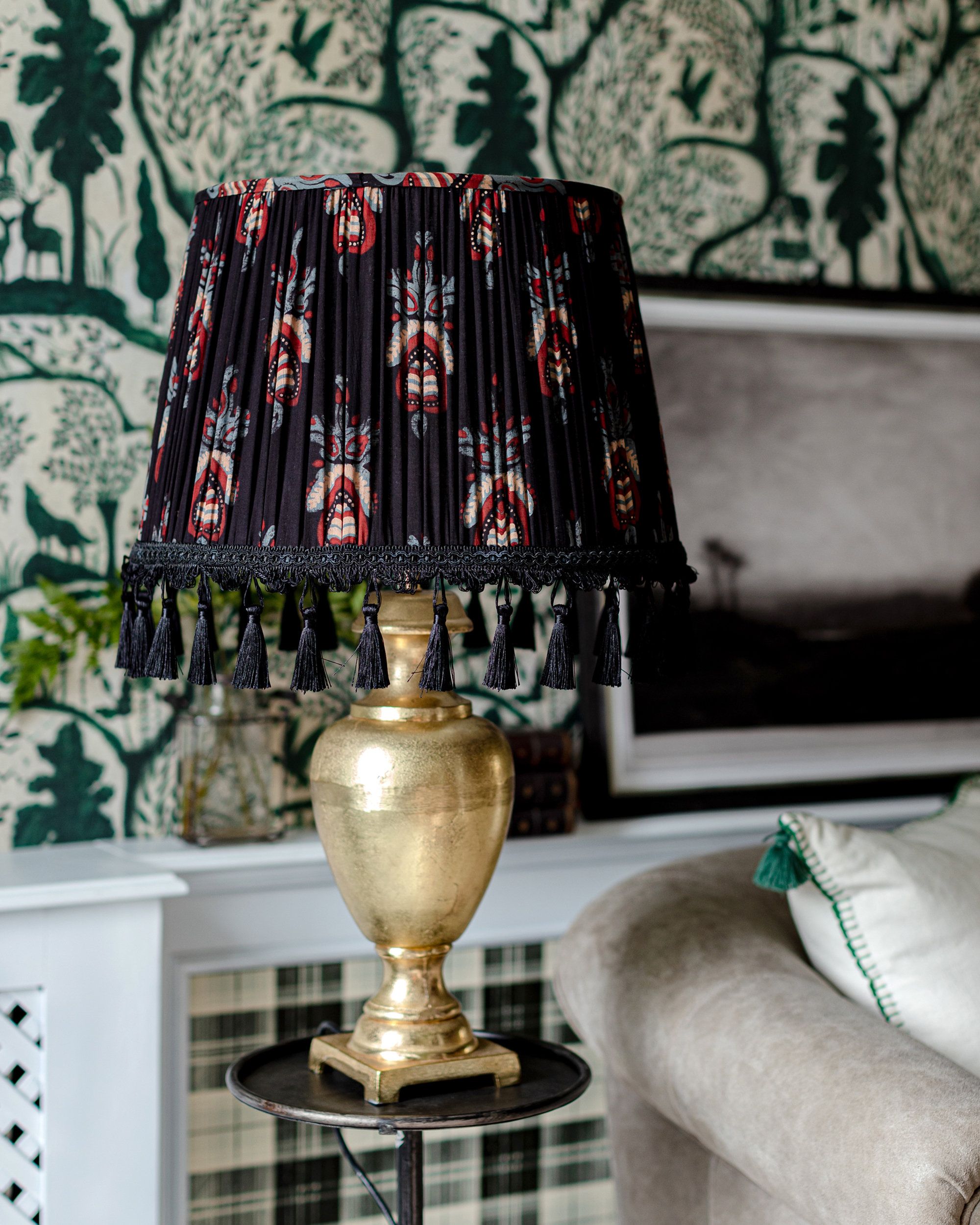 FLORAL CREST Pleated Lampshade MINDTHEGAP Black