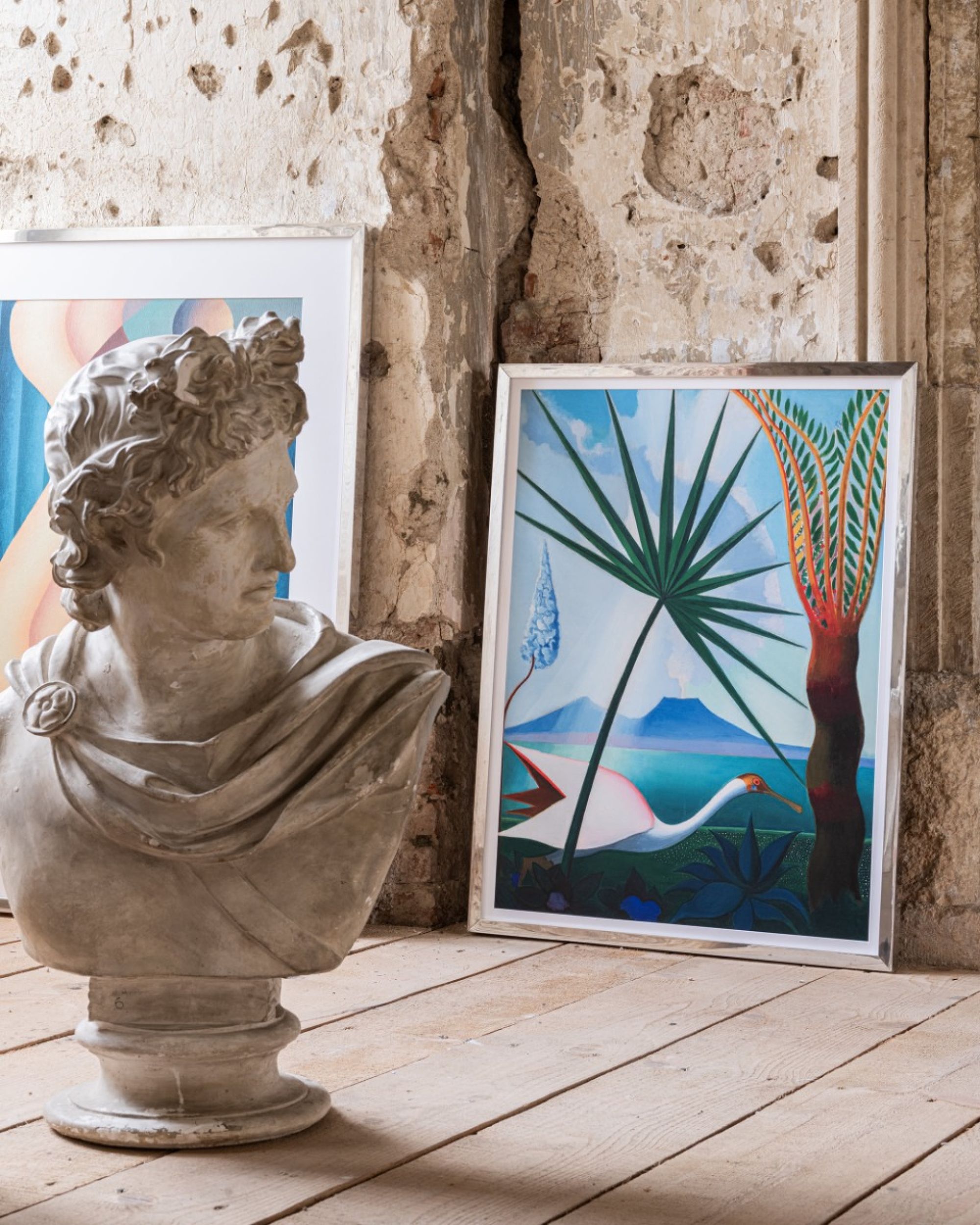 アート・デザイン・音楽 Thomas Krempke EDITION PATRICK FREY NEAPOLITAN SONG by JOSEPH STELLA Framed Art MINDTHEGAP Blue