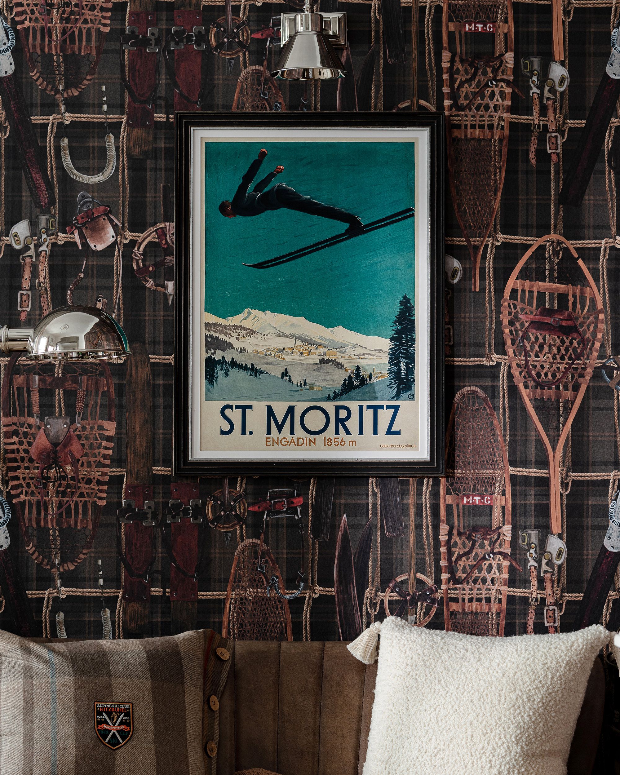 ST. MORITZ Poster Framed Art MINDTHEGAP Blue Vintage Scenic